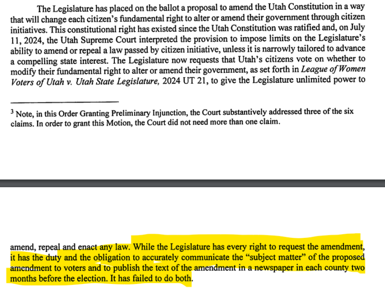 Text of Judge Gibson's ruling, voiding Utah Constitutional Amendment D